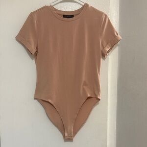 Tan Short Sleeve Bodysuit